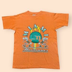 Vintage Miami Hurricanes 1990s T Shirt Men’s Medium Orange Vtg 90s